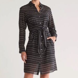 Theory Women's Tie Waist silk size Large shirtdress